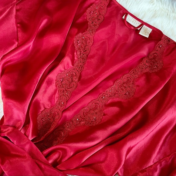 Vintage Victoria Secret Gold Label Silky Lace & Beaded Kimono Robe - Picture 1 of 9